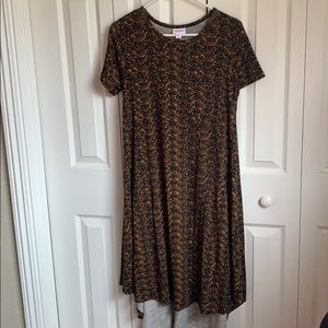 Lularoe Carly Black & Orange Dress